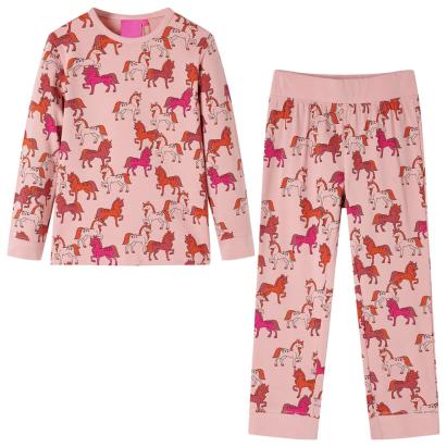 Pijamale pentru copii cu mâneci lungi roz deschis 104 GartenMobel Dekor