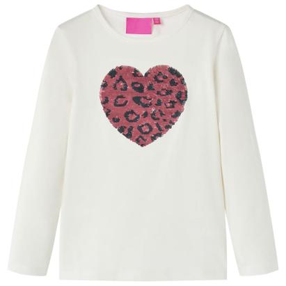 Tricou pentru copii cu mâneci lungi, ecru 116 GartenMobel Dekor