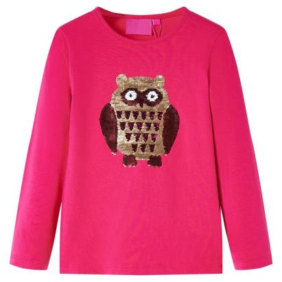 Tricou pentru copii cu mâneci lungi, roz aprins, 92 GartenMobel Dekor