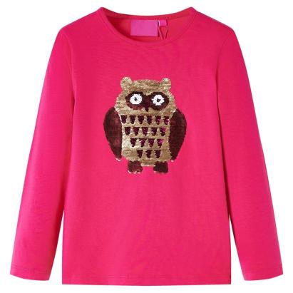 Tricou pentru copii cu mâneci lungi, roz aprins, 116 GartenMobel Dekor