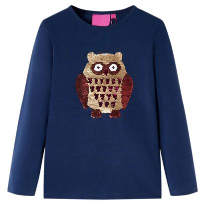 Tricou pentru copii cu mâneci lungi, bleumarin 116 GartenMobel Dekor