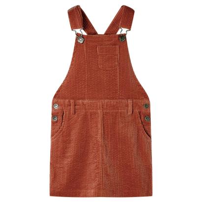 Rochie salopetă pentru copii, velur, coniac, 128 GartenMobel Dekor