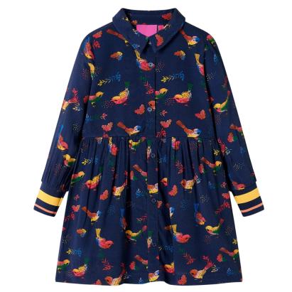 Rochie pentru copii cu mâneci lungi, bleumarin, 104 GartenMobel Dekor