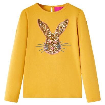 Tricou pentru copii cu mâneci lungi, ocru, 104 GartenMobel Dekor