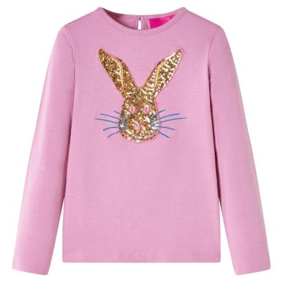 Tricou pentru copii cu mâneci lungi, roz ars, 104 GartenMobel Dekor