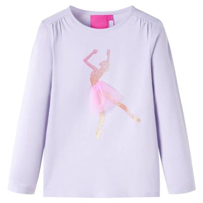 Tricou de copii cu mâneci lungi, liliac deschis, 104 GartenMobel Dekor