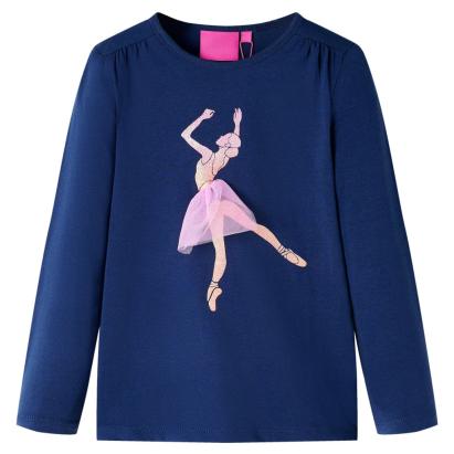 Tricou de copii cu mâneci lungi, bleumarin, 92 GartenMobel Dekor