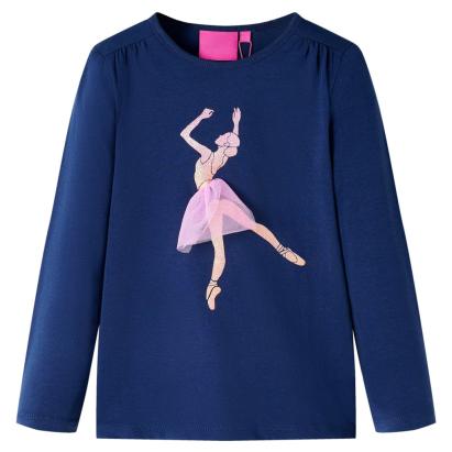 Tricou de copii cu mâneci lungi, bleumarin, 104 GartenMobel Dekor
