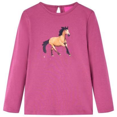 Tricou pentru copii cu mâneci lungi, zmeuriu, 92 GartenMobel Dekor