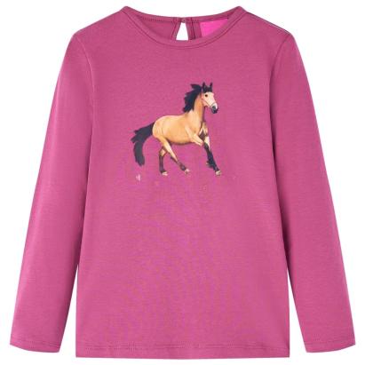 Tricou pentru copii cu mâneci lungi, zmeuriu, 104 GartenMobel Dekor
