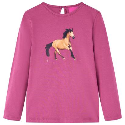 Tricou pentru copii cu mâneci lungi, zmeuriu, 116 GartenMobel Dekor