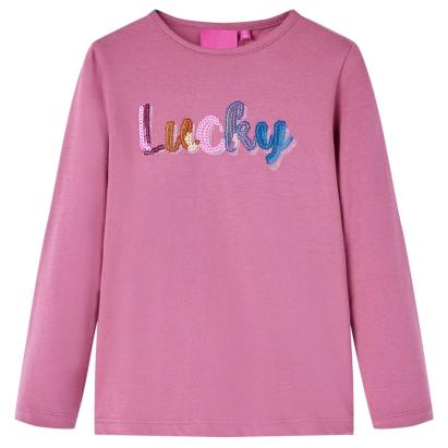 Tricou de copii cu mâneci lungi, zmeuriu, 92 GartenMobel Dekor