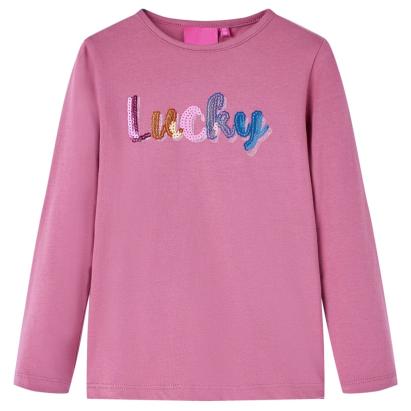 Tricou de copii cu mâneci lungi, zmeuriu, 104 GartenMobel Dekor
