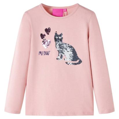 Tricou copii cu mâneci lungi, roz deschis 92 GartenMobel Dekor