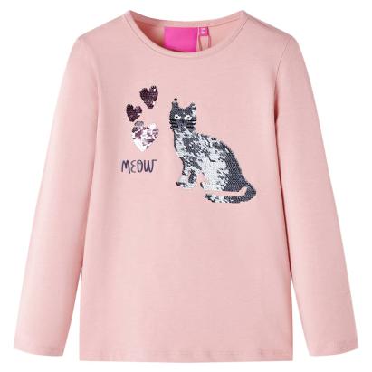 Tricou copii cu mâneci lungi, roz deschis 116 GartenMobel Dekor