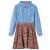 Rochie pentru copii cu mâneci lungi, bleumarin și albastru denim, 92 GartenMobel Dekor