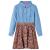 Rochie pentru copii cu mâneci lungi, bleumarin și albastru denim, 104 GartenMobel Dekor