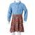 Rochie pentru copii cu mâneci lungi, bleumarin și albastru denim, 128 GartenMobel Dekor