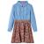 Rochie pentru copii cu mâneci lungi, bleumarin și albastru denim, 128 GartenMobel Dekor