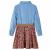 Rochie pentru copii cu mâneci lungi, bleumarin și albastru denim, 128 GartenMobel Dekor