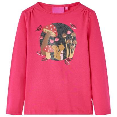Tricou pentru copii cu mâneci lungi, roz aprins, 116 GartenMobel Dekor