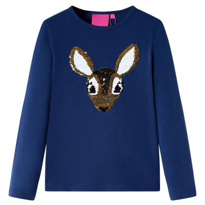 Tricou pentru copii cu mâneci lungi, bleumarin 92 GartenMobel Dekor