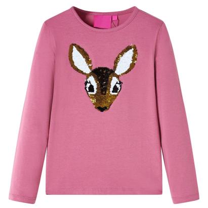 Tricou pentru copii cu mâneci lungi roz zmeură 104 GartenMobel Dekor