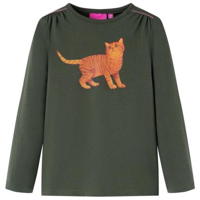 Tricou cu mâneci lungi pentru copii, kaki, 92 GartenMobel Dekor