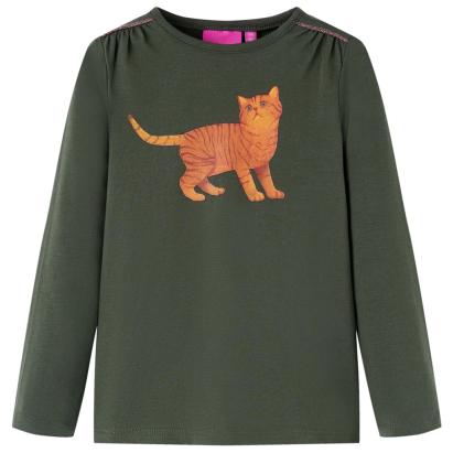 Tricou cu mâneci lungi pentru copii, kaki, 104 GartenMobel Dekor
