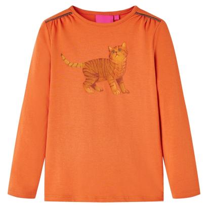 Tricou pentru copii cu mâneci lungi, portocaliu ars, 104 GartenMobel Dekor