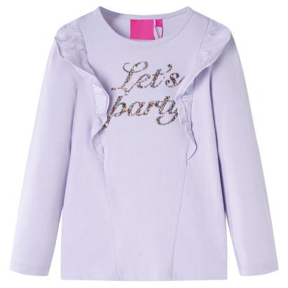Tricou pentru copii cu mâneci lungi, lila, 128 GartenMobel Dekor