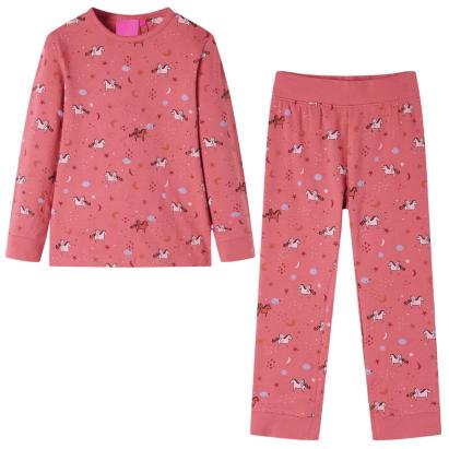 Pijamale copii cu mâneci lungi roz fanat 140 GartenMobel Dekor