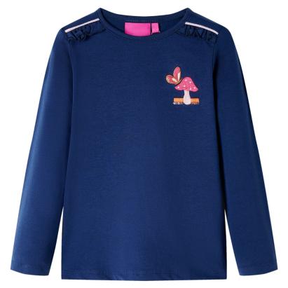 Tricou cu mâneci lungi pentru copii, bleumarin, 140 GartenMobel Dekor