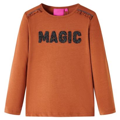 Tricou pentru copii cu mâneci lungi, coniac, 128 GartenMobel Dekor