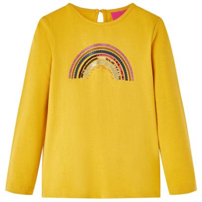 Tricou pentru copii cu mâneci lungi, ocru, 104 GartenMobel Dekor