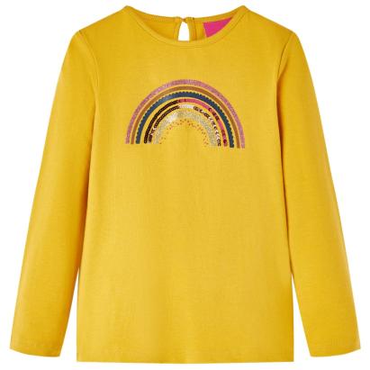 Tricou pentru copii cu mâneci lungi, ocru, 140 GartenMobel Dekor