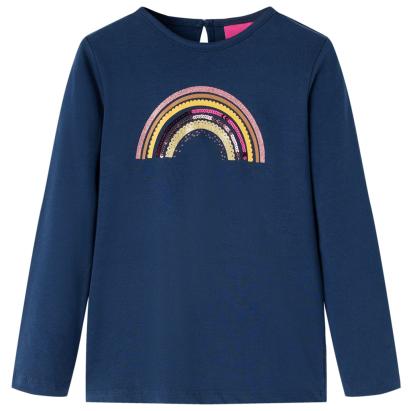 Tricou pentru copii cu mâneci lungi, bleumarin, 104 GartenMobel Dekor