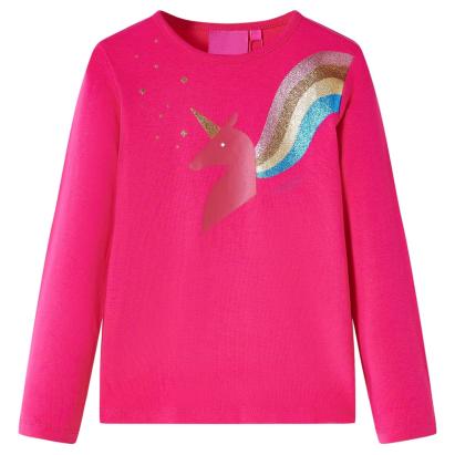 Tricou pentru copii cu mâneci lungi, roz aprins, 104 GartenMobel Dekor