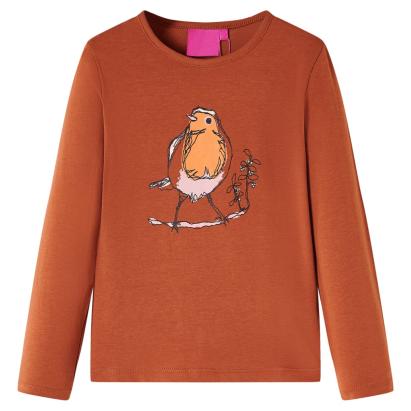 Tricou pentru copii cu mâneci lungi, coniac, 104 GartenMobel Dekor