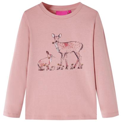 Tricou de copii cu mâneci lungi, roz, 104 GartenMobel Dekor