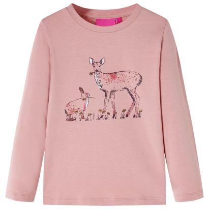Tricou de copii cu mâneci lungi, roz, 128 GartenMobel Dekor