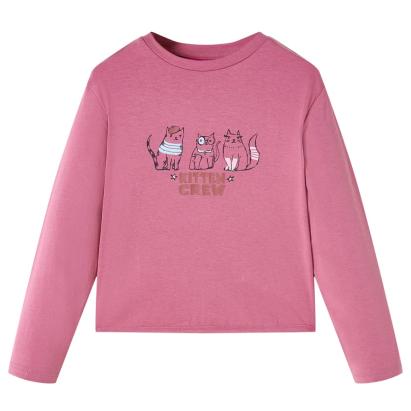 Tricou pentru copii cu mâneci lungi, zmeuriu, 92 GartenMobel Dekor