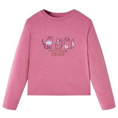 Tricou pentru copii cu mâneci lungi, zmeuriu, 104 GartenMobel Dekor