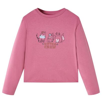 Tricou pentru copii cu mâneci lungi, zmeuriu, 128 GartenMobel Dekor
