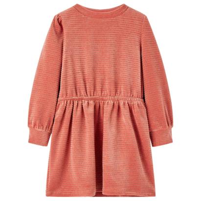 Rochie pentru copii cu mâneci lungi, roz mediu, 104 GartenMobel Dekor