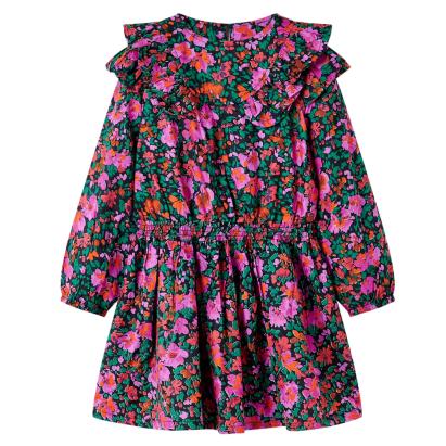 Rochie copii cu mâneci lungi, roz aprins, 104 GartenMobel Dekor
