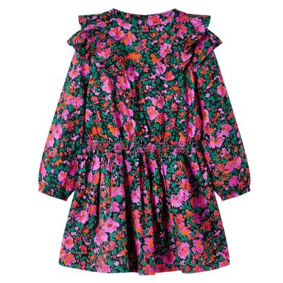 Rochie copii cu mâneci lungi, roz aprins, 116 GartenMobel Dekor