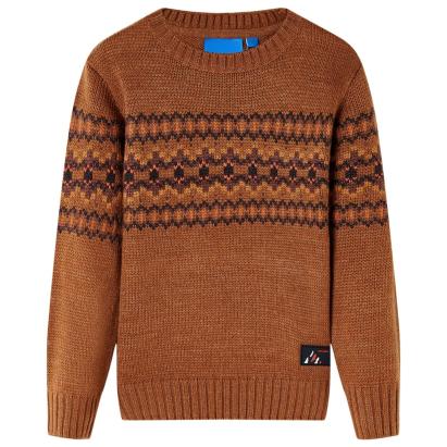 Pulover pentru copii tricotat, coniac, 92 GartenMobel Dekor