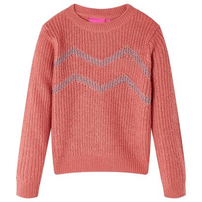 Pulover pentru copii tricotat, roz mediu, 128 GartenMobel Dekor