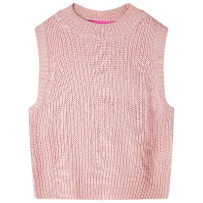 Vestă pulover pentru copii tricotată, roz deschis, 128 GartenMobel Dekor